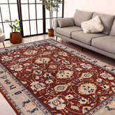 handmade Traditional Kafkaz Brown Lt. Blue Hand Knotted RECTANGLE 100% WOOL area rug 12 x 18